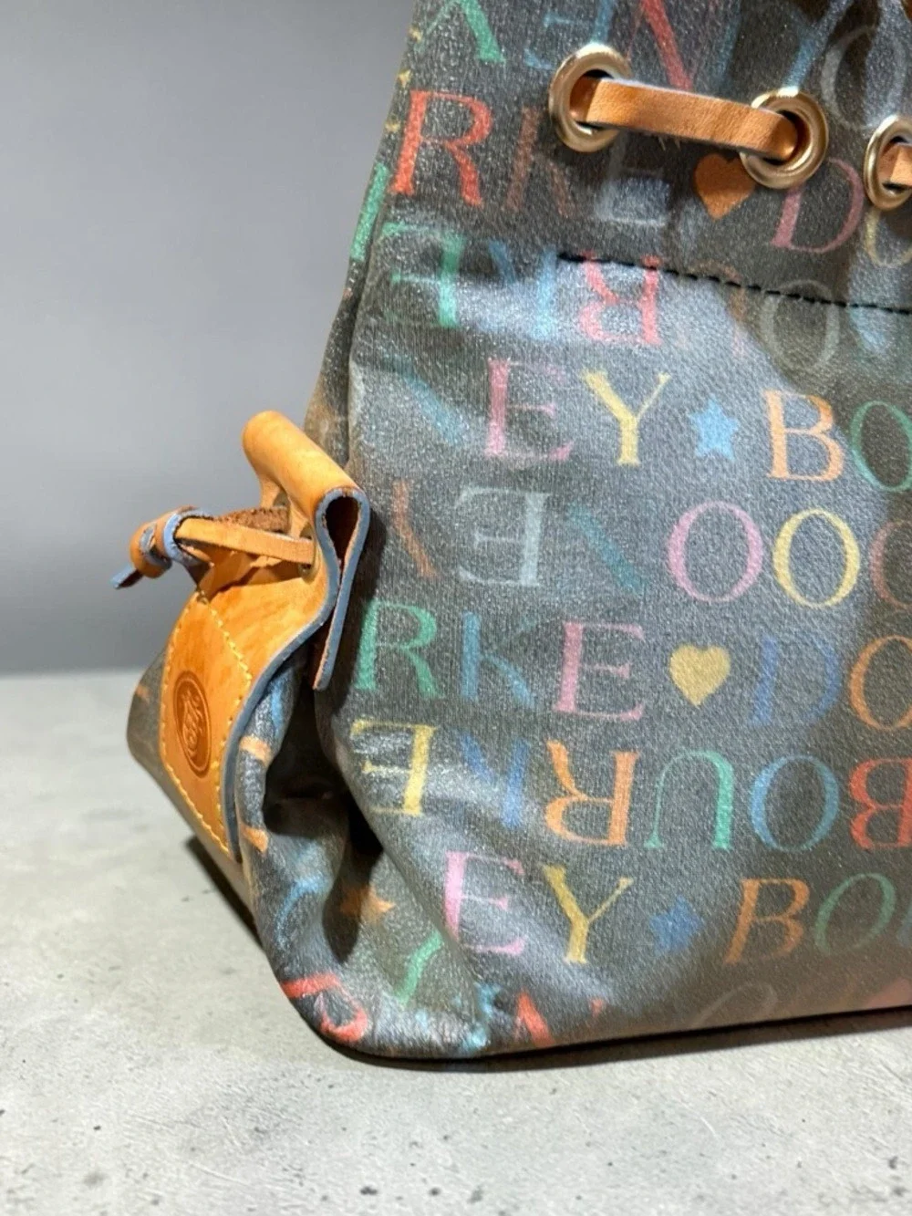 Dooney & Bourke Doodle Sac Tote Satchel Heart Charm
